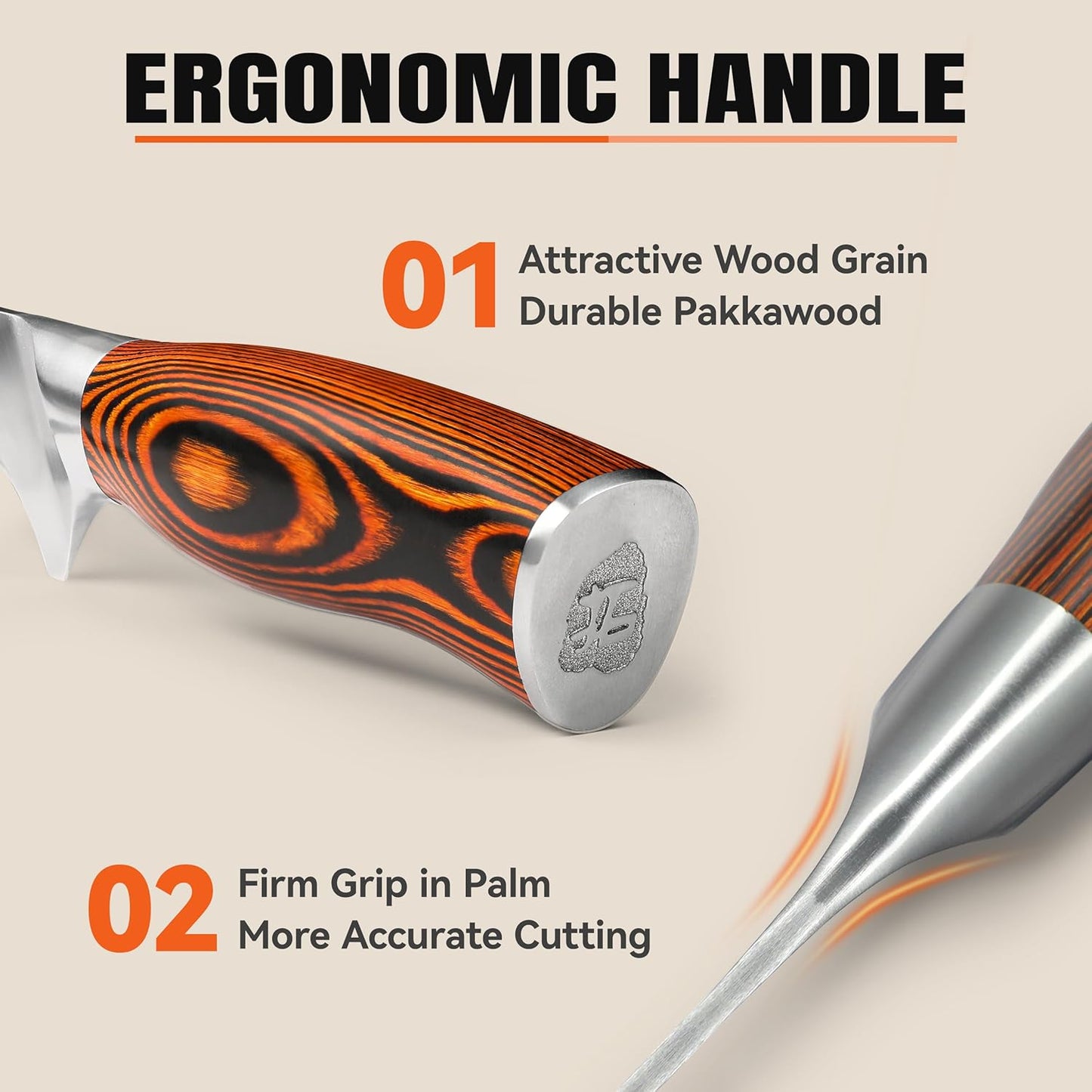 TUO Boning Knife - Razor Sharp Fillet Knife - High Carbon German Stainless Steel Kitchen Cutlery - Pakkawood Handle - Luxurious Gift Box Included - 7 inch - Fiery Phoenix Series