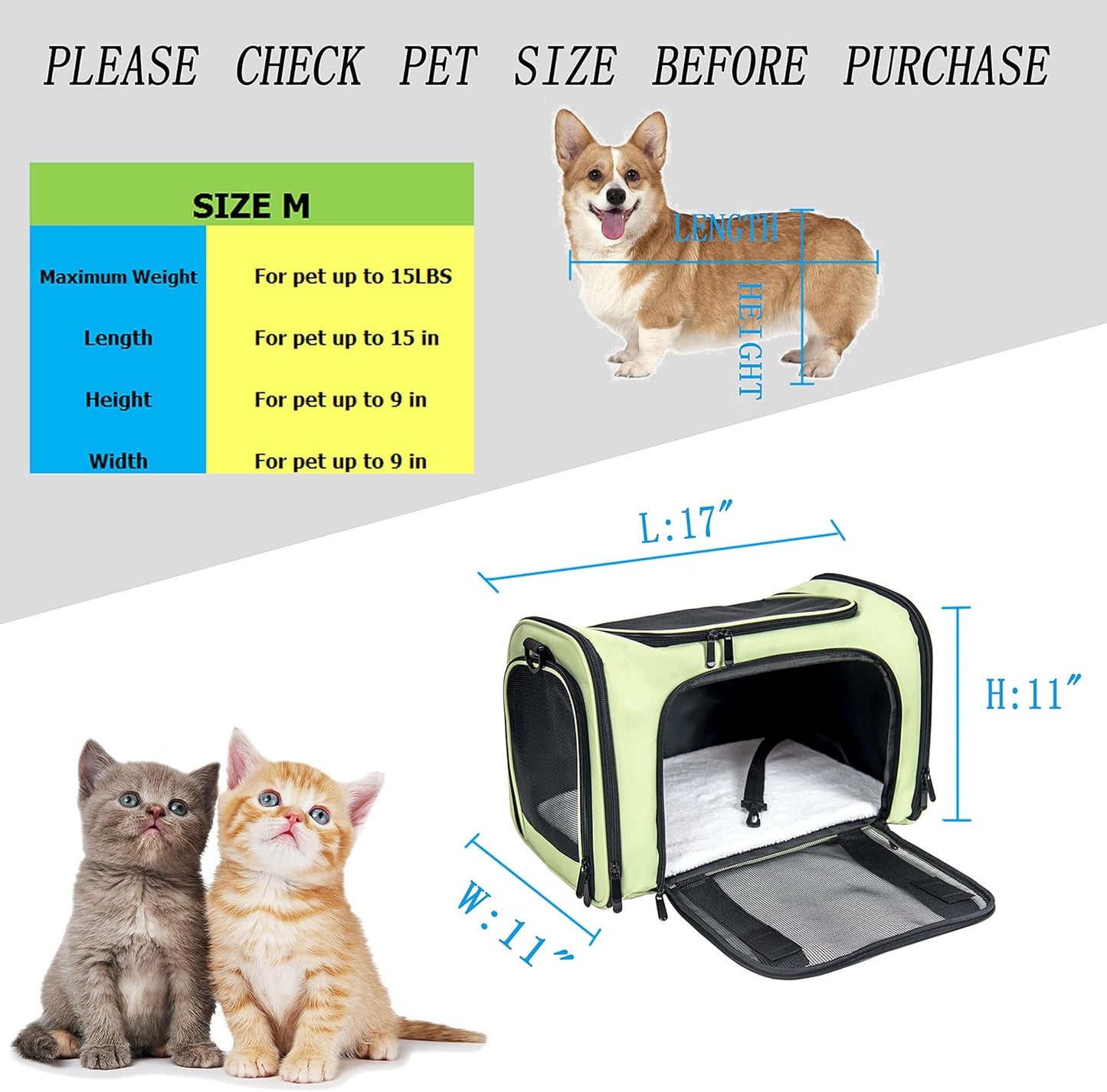 NextFri Soft Sided Carrier for Cats Dogs,TSA Airline Approved Collapsible Travel Pet Carrier (Magenta, Medium)