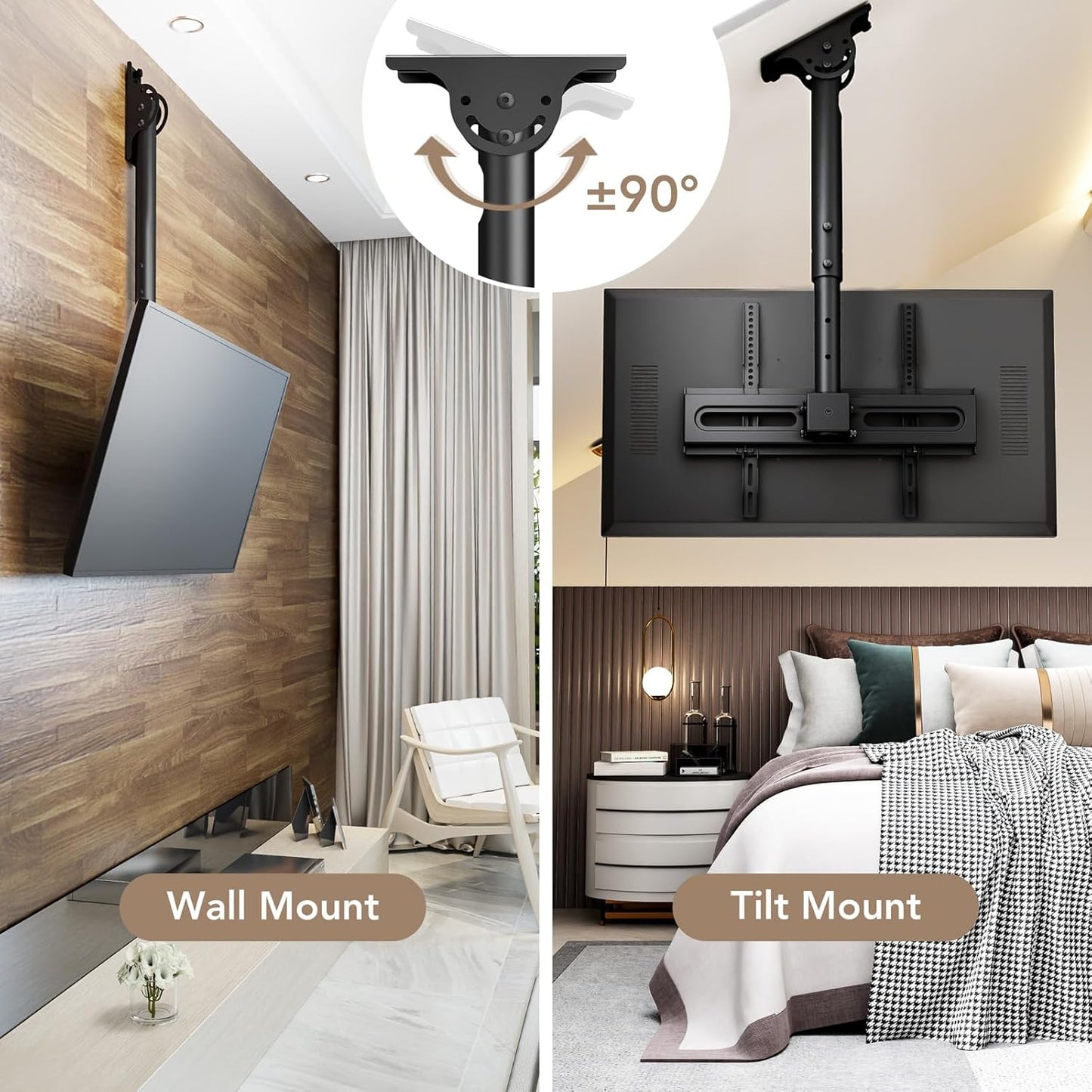 TV Wall Mount Bracket for 32-85 Inch TVs Full Motion Dual Articulating Arm with Swivel & Tilt, Max VESA 600x400mm, Supports 132 lbs for LCD/LED/OLED Flat & Curved Screens