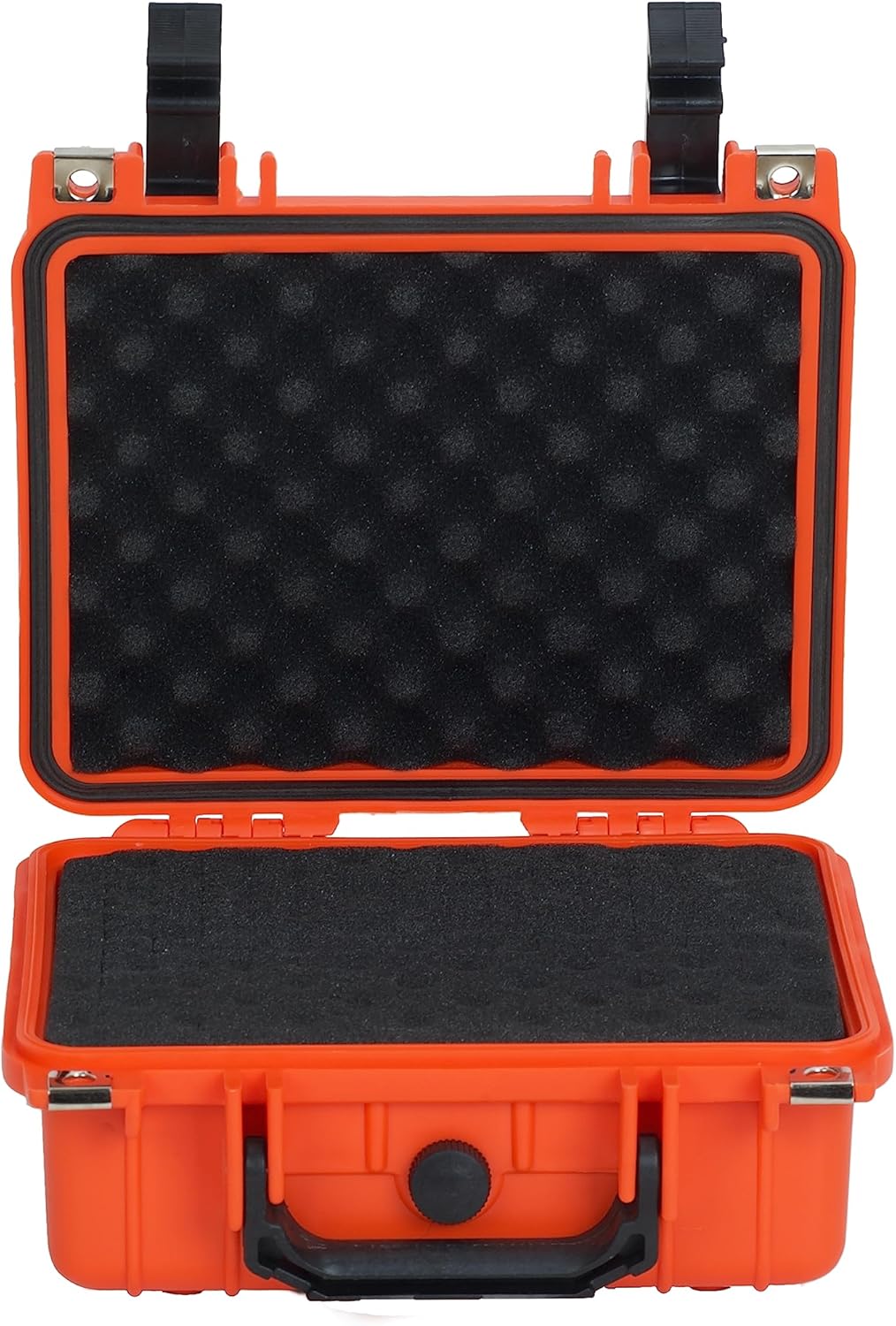MEIJIA Portable All Weather Waterproof Protective Hard Case,Camera Case with Customizable Fit Foam,Fit Use of Drones, Camera, Equipments, 10.62inchx9.68inchx 4.87inch (Orange)