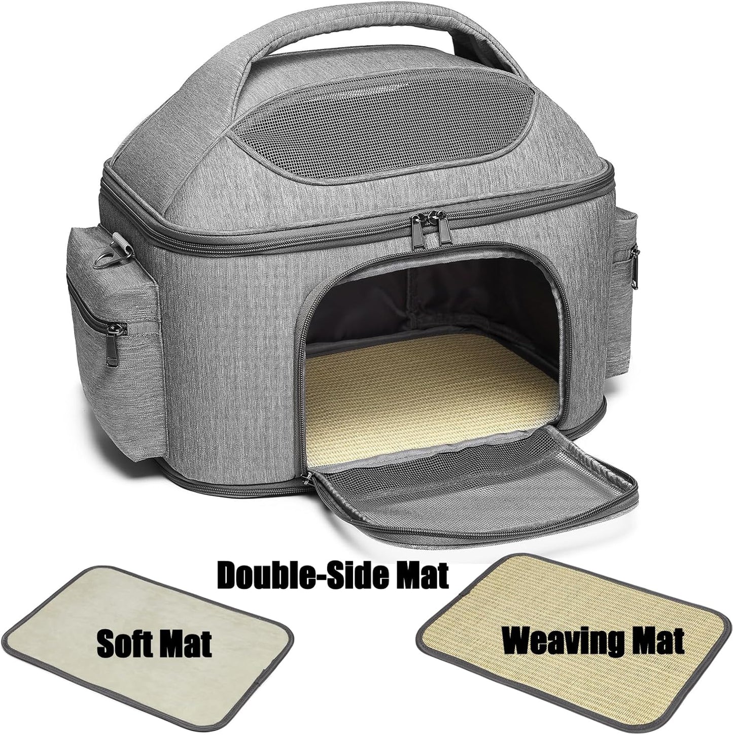 Large Pet Carrier for Cat and Small Dog, Fits 20 lbs Fat Cat, Soft-Sided Pet Travel Carrier, Cat Bed