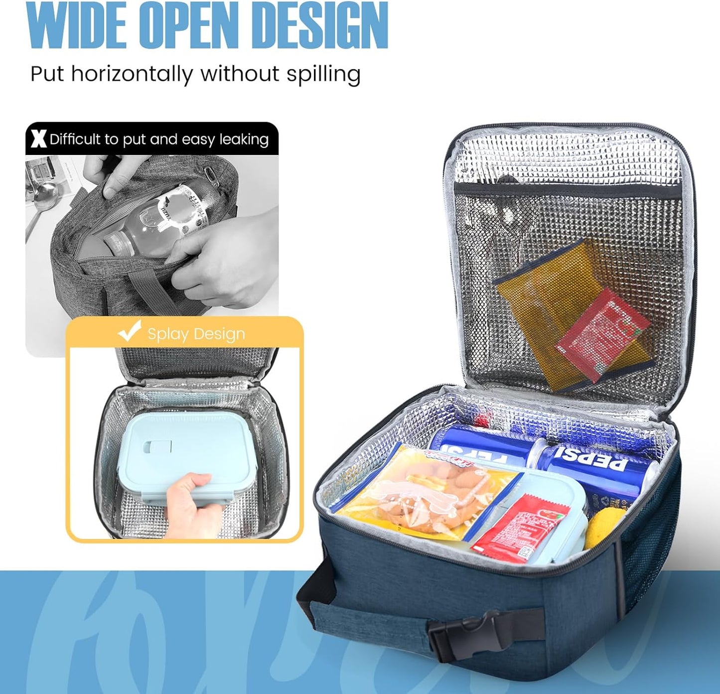 Lunch Bag for Men/Women, Reusable Lunch Box for Adult, Small Insulated Lunch Box, Lunch Tote Bag for Office, Work, Picnic