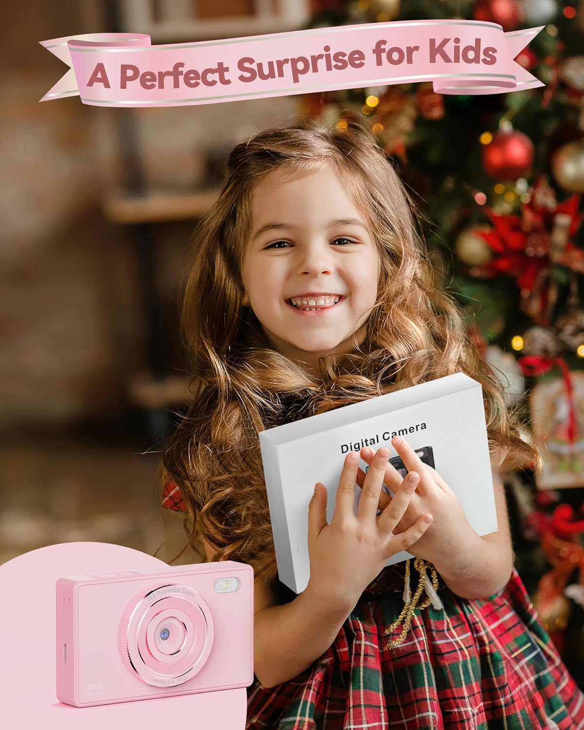 64GB Digital Camera for Kids Photography: 48MP Mini Camera Anti Shake 1080P Video Camera Autofocus 16X Zoom Anti Shake Point and Shoot Camera 2 Batteries Gift for Kid Student Beginner Black