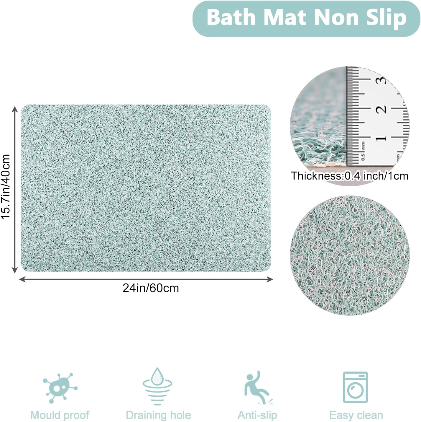 Loofah Mats for Shower, Non Slip | Quick Drying | Soft on Your Feet | Soft Textured Shower Mat Bath Mat Bathtub Mat Massage Mat Loofah Mat for Bathroom,Shower Tub or Wet Areas