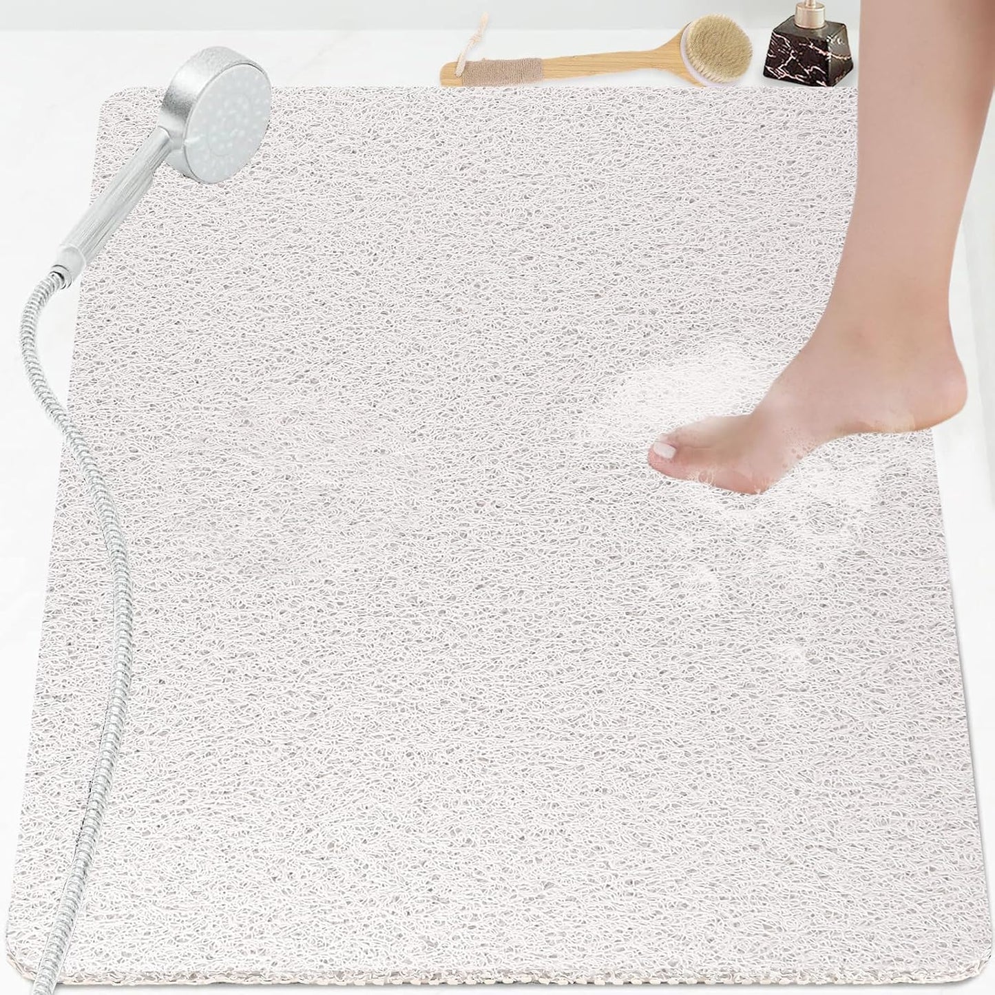 Loofah Mats for Shower, Non Slip | Quick Drying | Soft on Your Feet | Soft Textured Shower Mat Bath Mat Bathtub Mat Massage Mat Loofah Mat for Bathroom,Shower Tub or Wet Areas