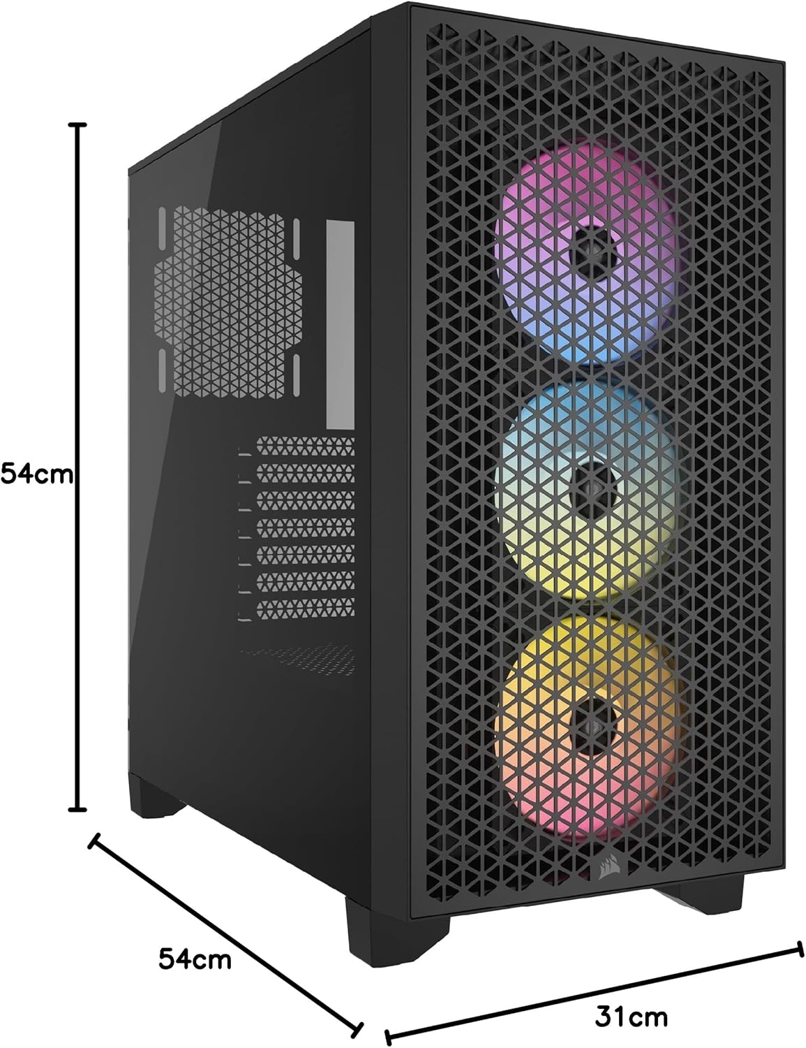 CORSAIR 3000D Airflow Mid-Tower PC Case – 2X SP120 Elite Fans – Four-Slot GPU Support – Fits up to 8X 120mm Fans – High-Airflow Design – Black