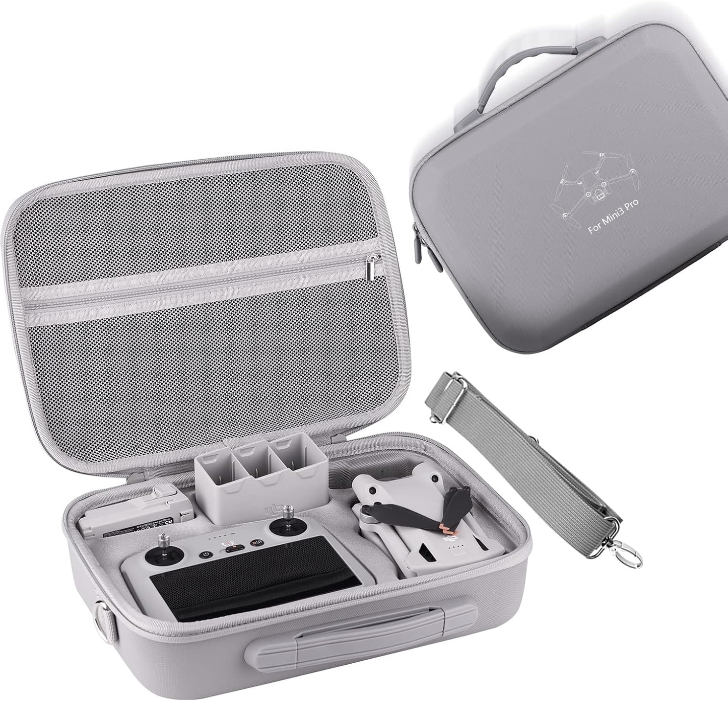 Mini 3 Carrying Case, for DJI Mini 3 Pro and DJI Mini 3, Waterproof Portable Hard Shell Travel Box Compatible with Shoulder Strap for DJI Mini 3 Pro and DJI Mini 3 Drone Accessories
