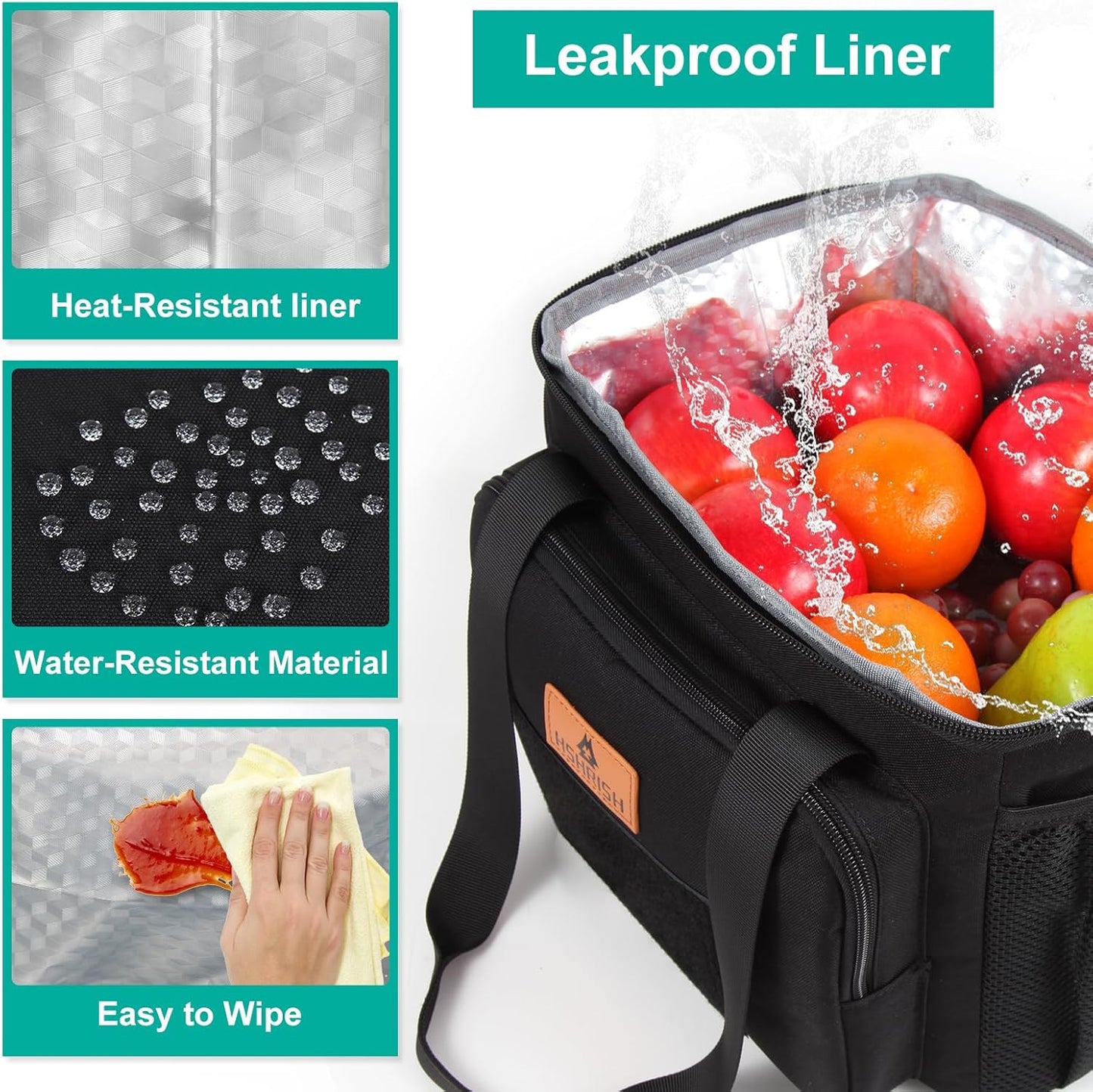 HSHRISH Tactical Large Lunch Bag for Men,Leakproof Insulated Lunch Box, Durable Soft Cooler Bag with Shoulder Strap Lunch Pail for Work Shifts Outdoor