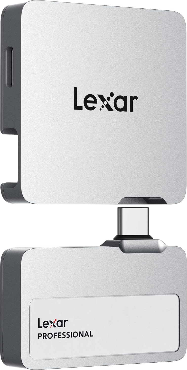 Lexar 1TB Professional Go Portable SSD, Supports Apple 4K 60fps ProRes, Up to 1050MB/s, USB 3.2 Gen 2, Rugged, IP65, Ultracompact, Compatible w/iPhone 15/16, External SSD (LSL400X001T-RNSNU)