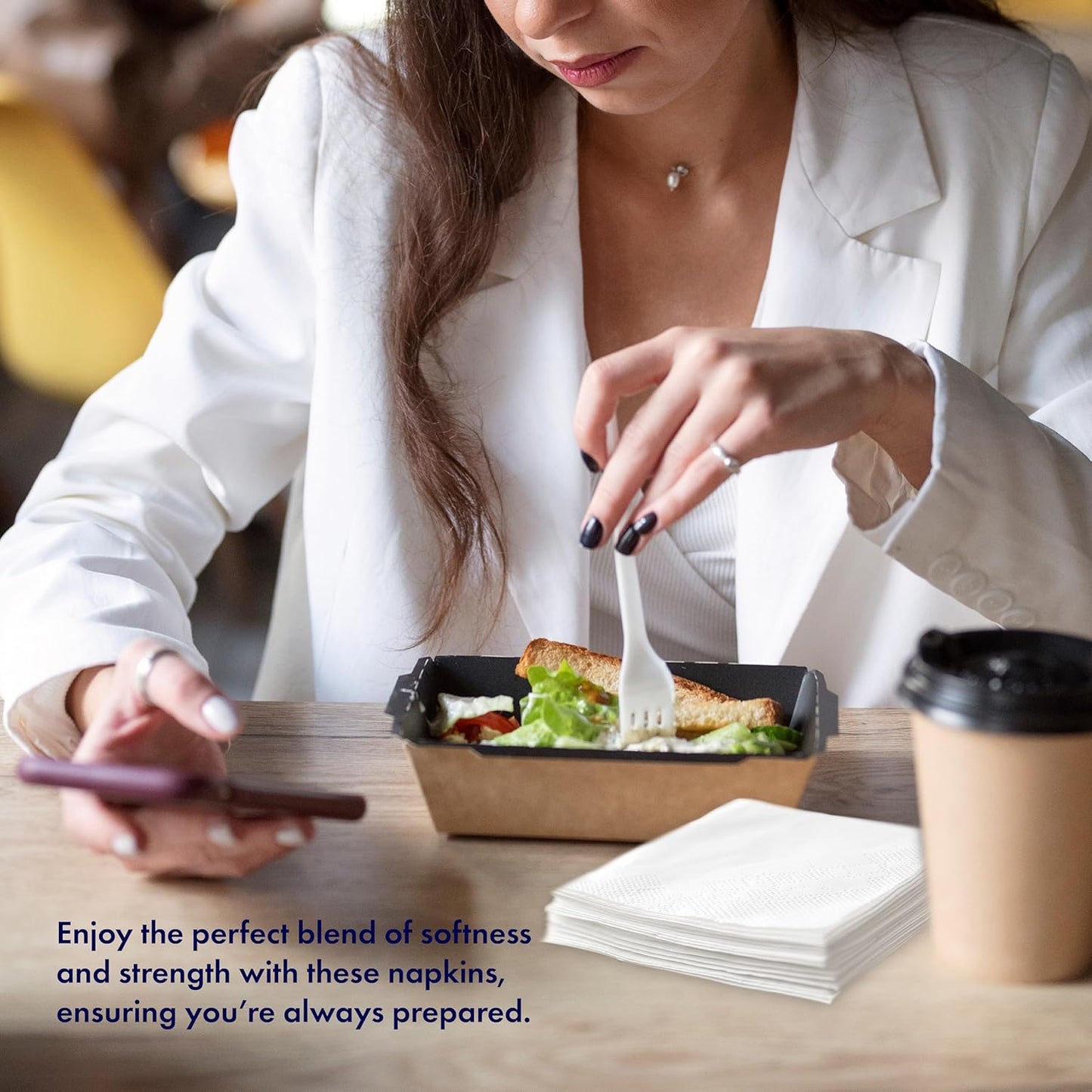 ALIBI Napkin - Soft and Absorbent 500 1-Ply White Lunch - Disposable Multi-Purpose Paper for Everyday Use, Events, and Parties - Versatile and Convenient