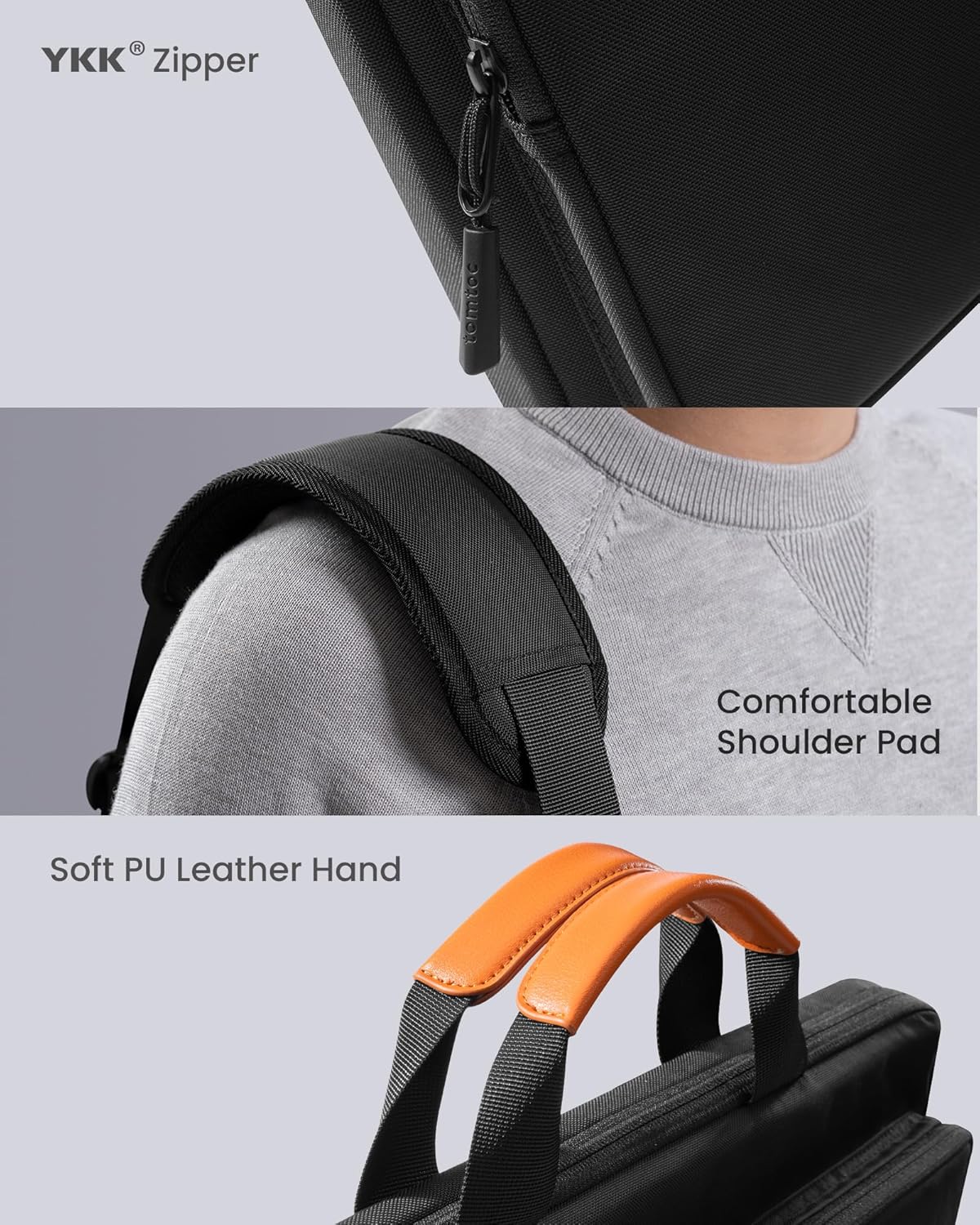 tomtoc 360 Protective Laptop Shoulder Bag for 16-inch MacBook Pro M4/M3/M2/M1 Pro/Max A3403 A3186 A2991 A2485 2024-2019, Water-resistant Sleeve for Dell XPS 15 Surface Book 3 The New Razer Blade 16