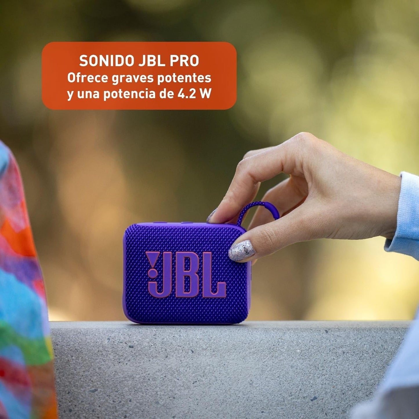 JBL Go 4 - Ultra-Portable, Waterproof and Dustproof Bluetooth Speaker, 7-Hour Built-in Battery, Made in Part with Recycled Materials (Purple)