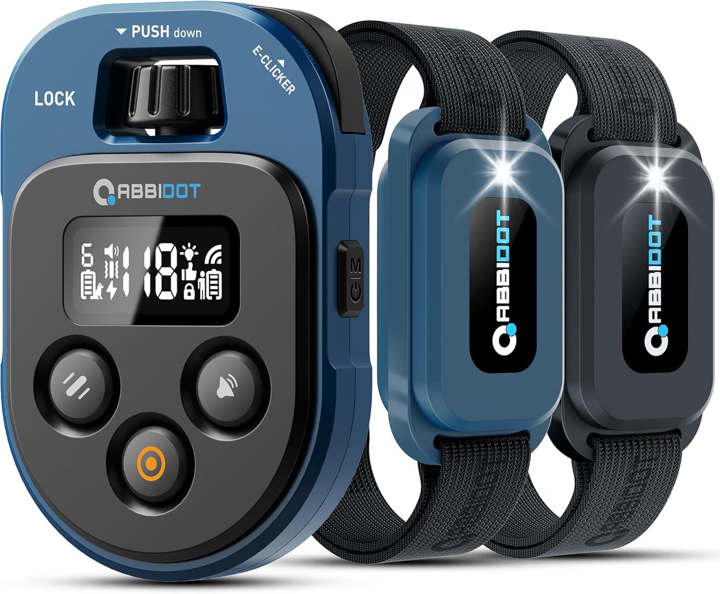 ABBIDOT Shock Collar 2 Dogs - 4500ft Dog Training Collar, 178 Levels, E-cliker, Waterproof Remote & Collar, Night Light E Collar for Small Medium Large Dogs (Black, 2 Collars)