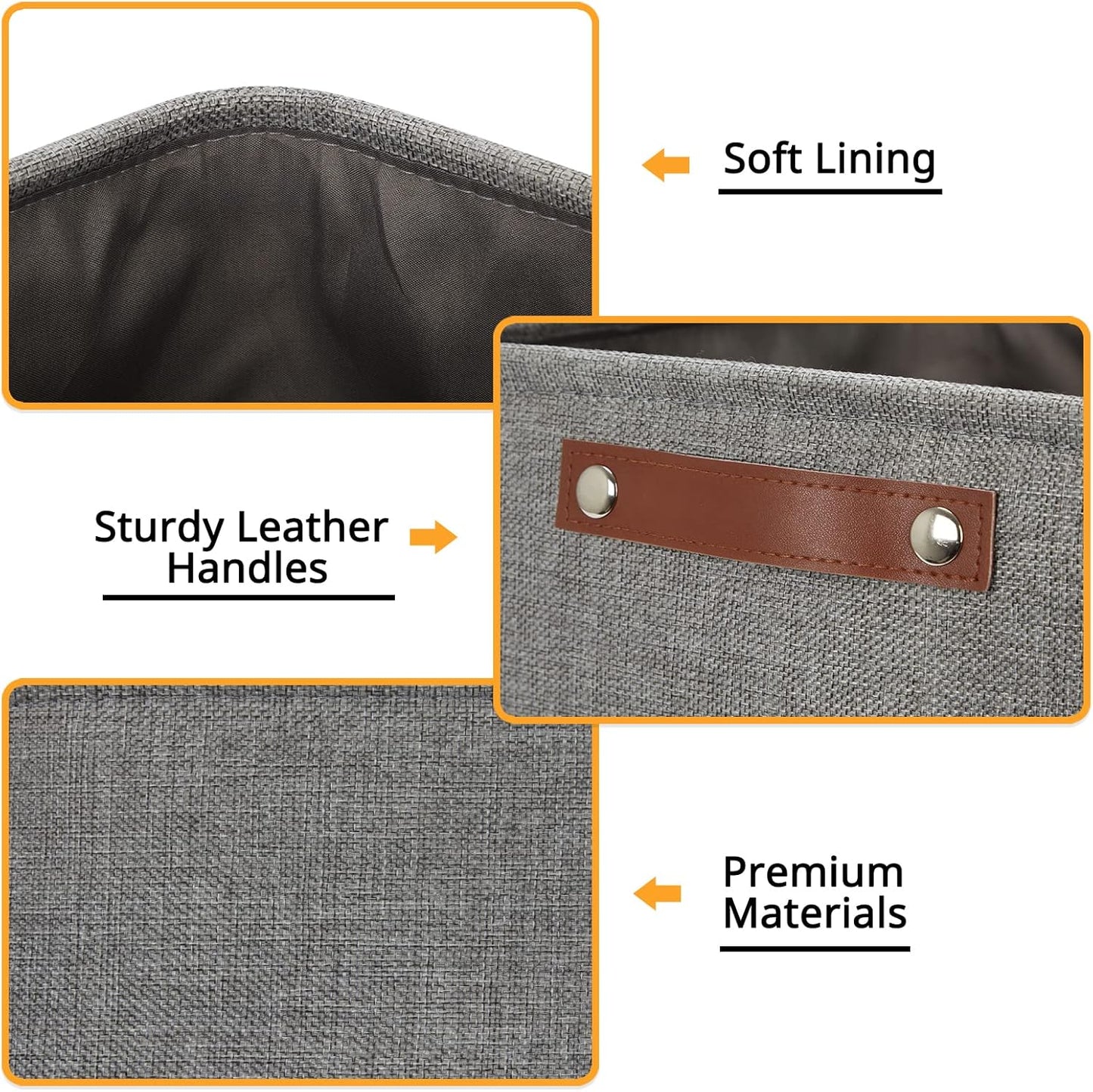 DULLEMELO Storage Baskets for Shelves, Fabric Collapsible Rectangular Storage Bins for Shelves, Closets, Nursery, Home, Office, Empty Gift Baskets (White&Teal)