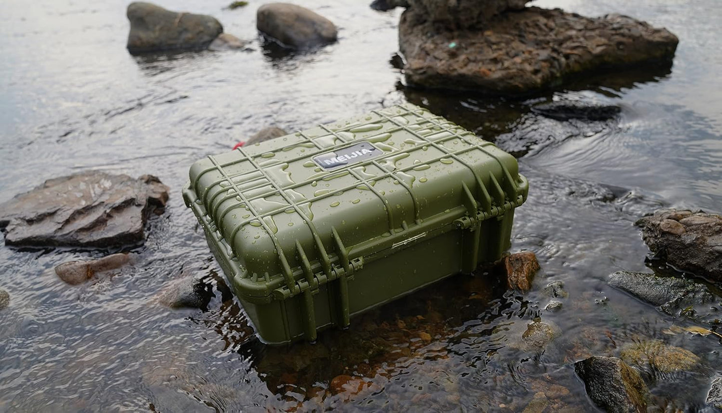 MEIJIA All Weather Portable Waterproof Hard Case,Camera Case with Customizable Fit Foam, Perfectly Protection of Camera, Drones,Pistols,Lens,Equipments,18.5 x14.06x6.93inches