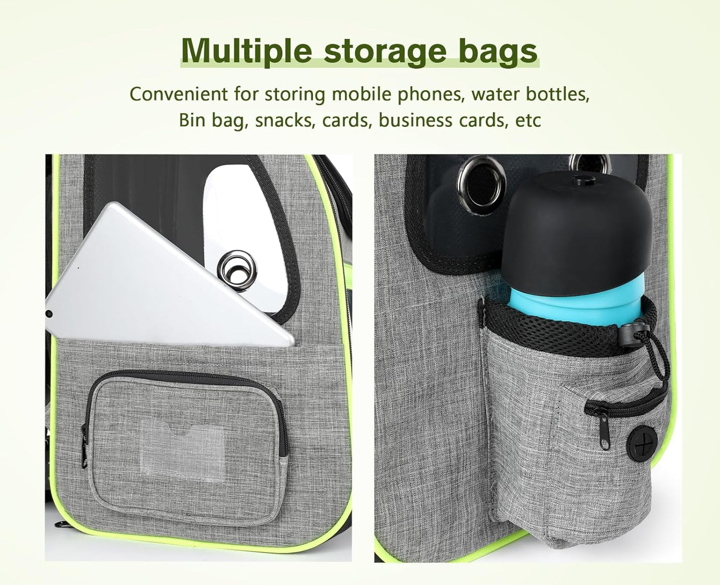 Pecute Pet Carrier Backpack, Dog Carrier Backpack Expandable with Breathable Mesh for Pets <6kg, Pet Backpack Carrier for Hiking Travel Camping Outdoor