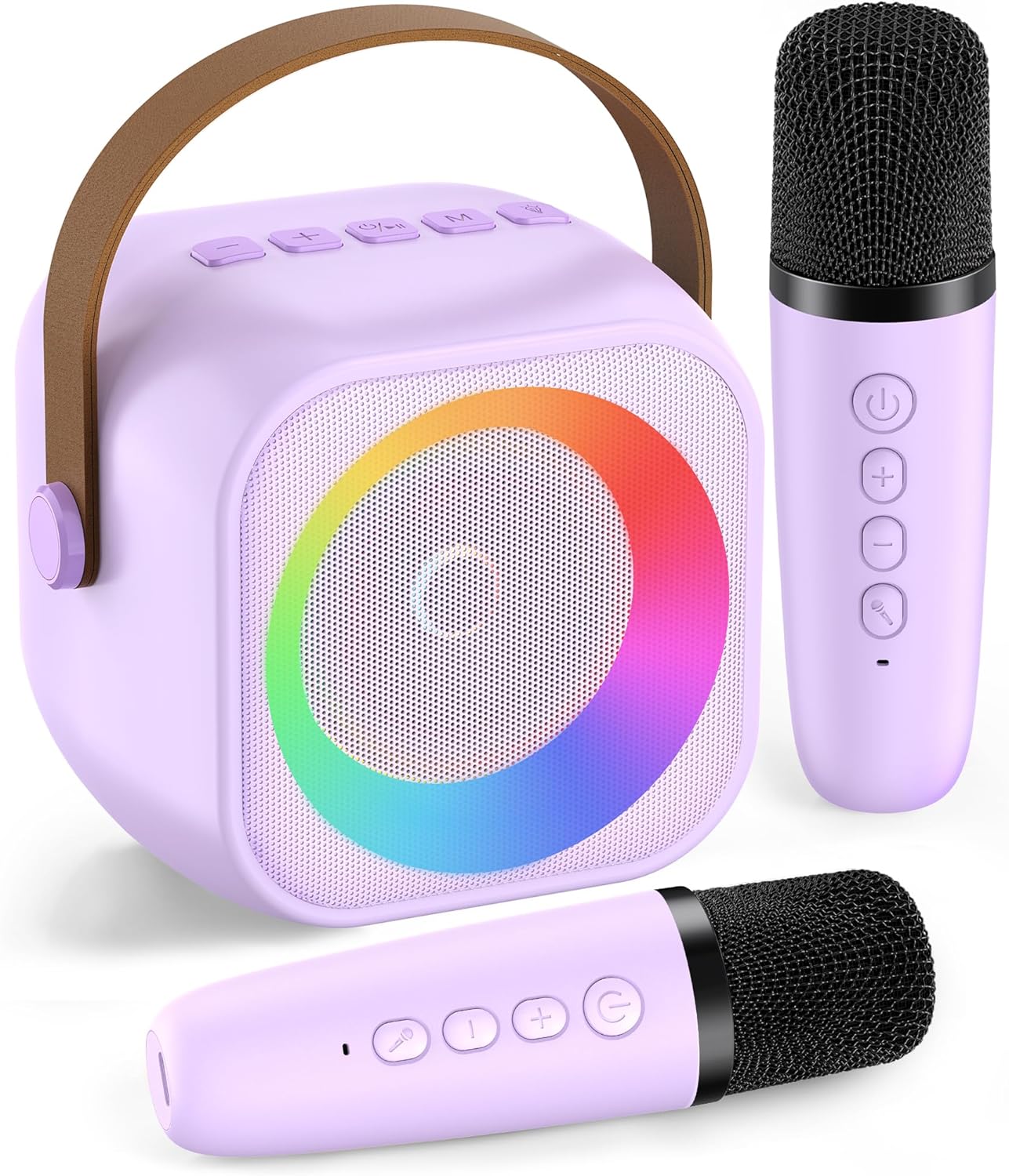 Karaoke Machine for Kids Adults, Portable Bluetooth Speaker with 2 Wireless Microphone, Gifts for Girls Boys Ages 4, 5, 6, 7, 8, 9, 10, 12+ Years Old Birthday Party Home (Purple)