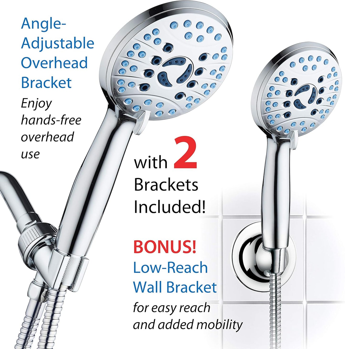 Purilite Select 8-Setting Handheld Shower Head – High Pressure, Self-Cleaning, Total Shower Hygiene System