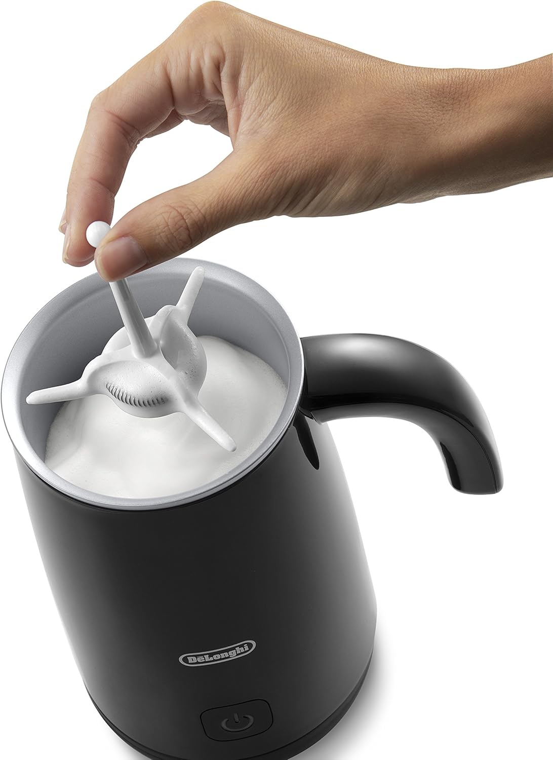 De'Longhi EMF2BK Plastic Electric Milk Frother with Hot and Cold Function Grey 17.02 x 11.43 x 19.56 cm; 889.04 Grams