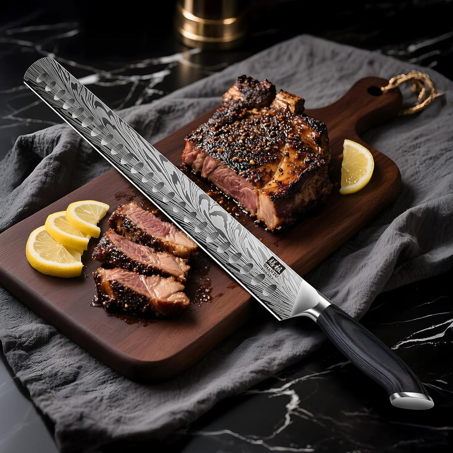 SHAN ZU Fillet Knife 7 Inch, Powder Steel Boning Knife High Carbon Japanese Filleting Knife, Ultra Sharp Deboning Knife for Meat Cutting, Fish Knife with Ergonomic Pakkawood Handle