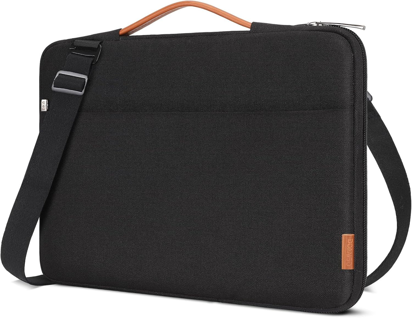 DOMISO 15.6 Inch Laptop Bag Cover Waterproof Shockproof Notebook Sleeve Case Shoulder Bag Protective Cover for 15.6" HP 15/ThinkPad E575/Lenovo IdeaPad S510,Black