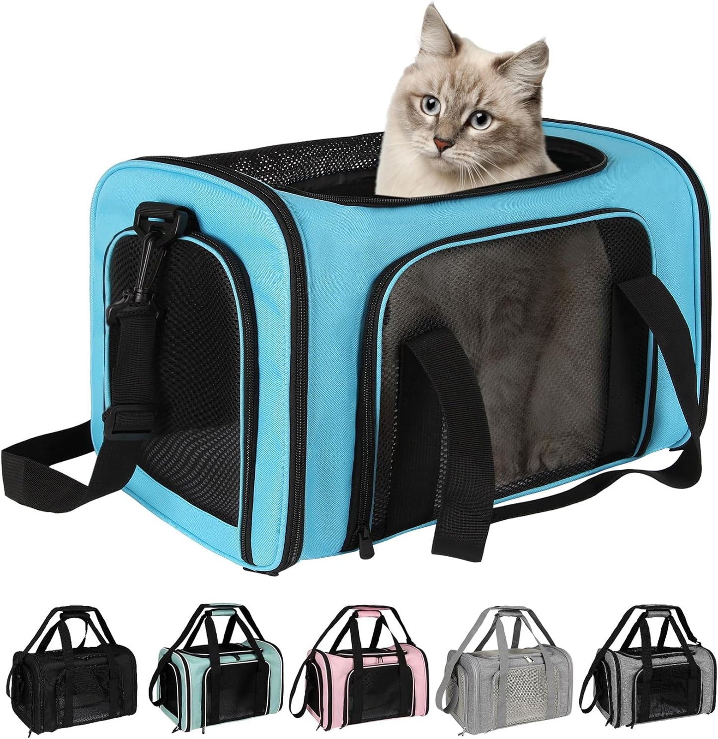 Top tasta Dog Cat Carrier Pet Carriers for Small Medium Large Cats Dogs Carrier Soft Sided Small Puppy Dog Carrier Portable Foldable Airline Approved Dog Cat Travel Carrier Grey Medium