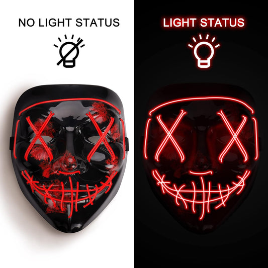 Scary Halloween Mask, LED Mask Light Up Purge Mask Costume - PuriLite