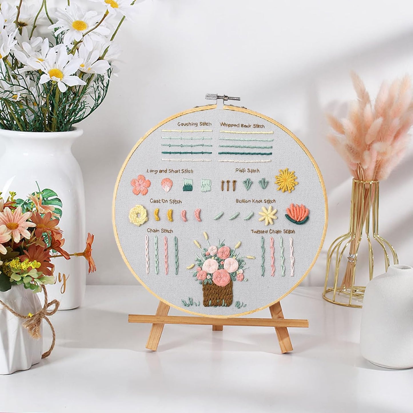 Purilite Select 3-Sets Flower Embroidery Kit