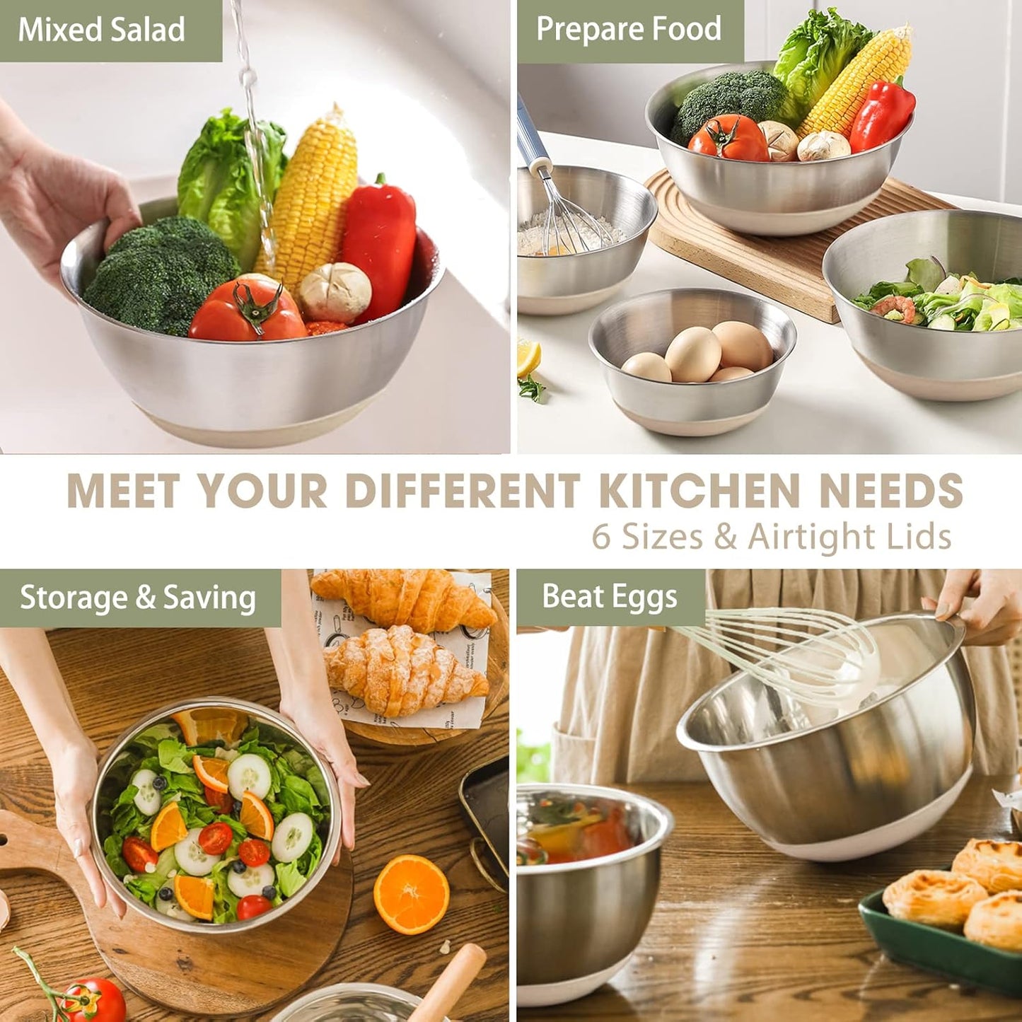 Purilite Select Stainless Steel Mixing Bowl Set