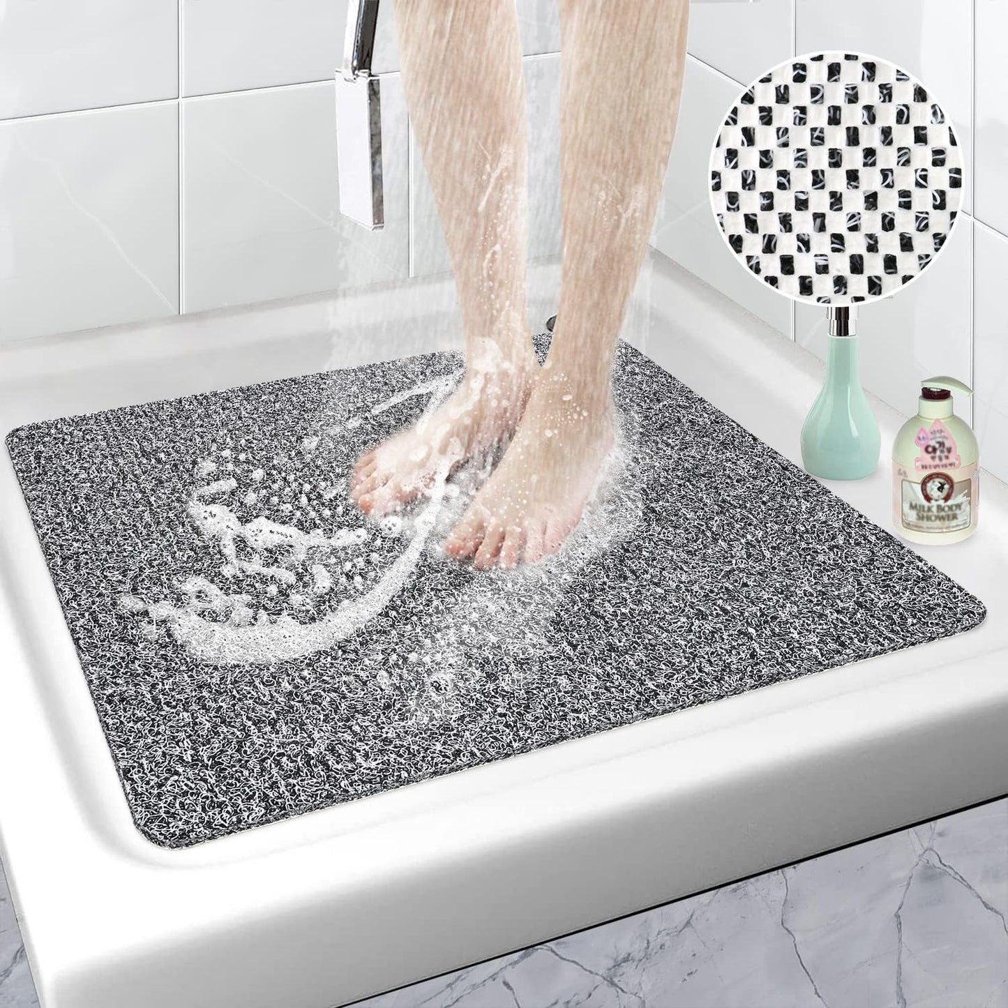 Loofah Mats for Shower, Non Slip | Quick Drying | Soft on Your Feet | Soft Textured Shower Mat Bath Mat Bathtub Mat Massage Mat Loofah Mat for Bathroom,Shower Tub or Wet Areas