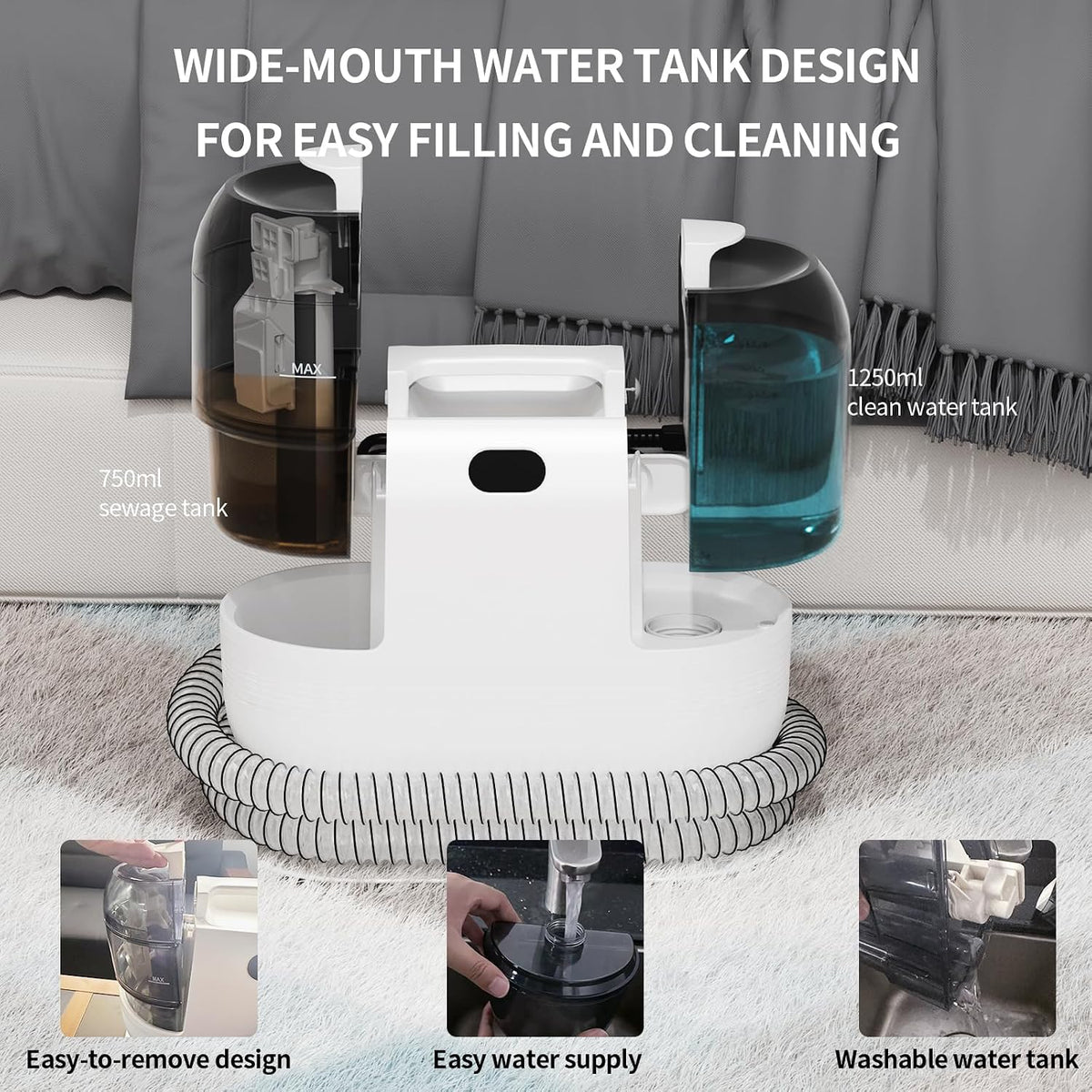 Portable Carpet & Upholstery Cleaner | Dual Tank Spot Cleaning Machine
