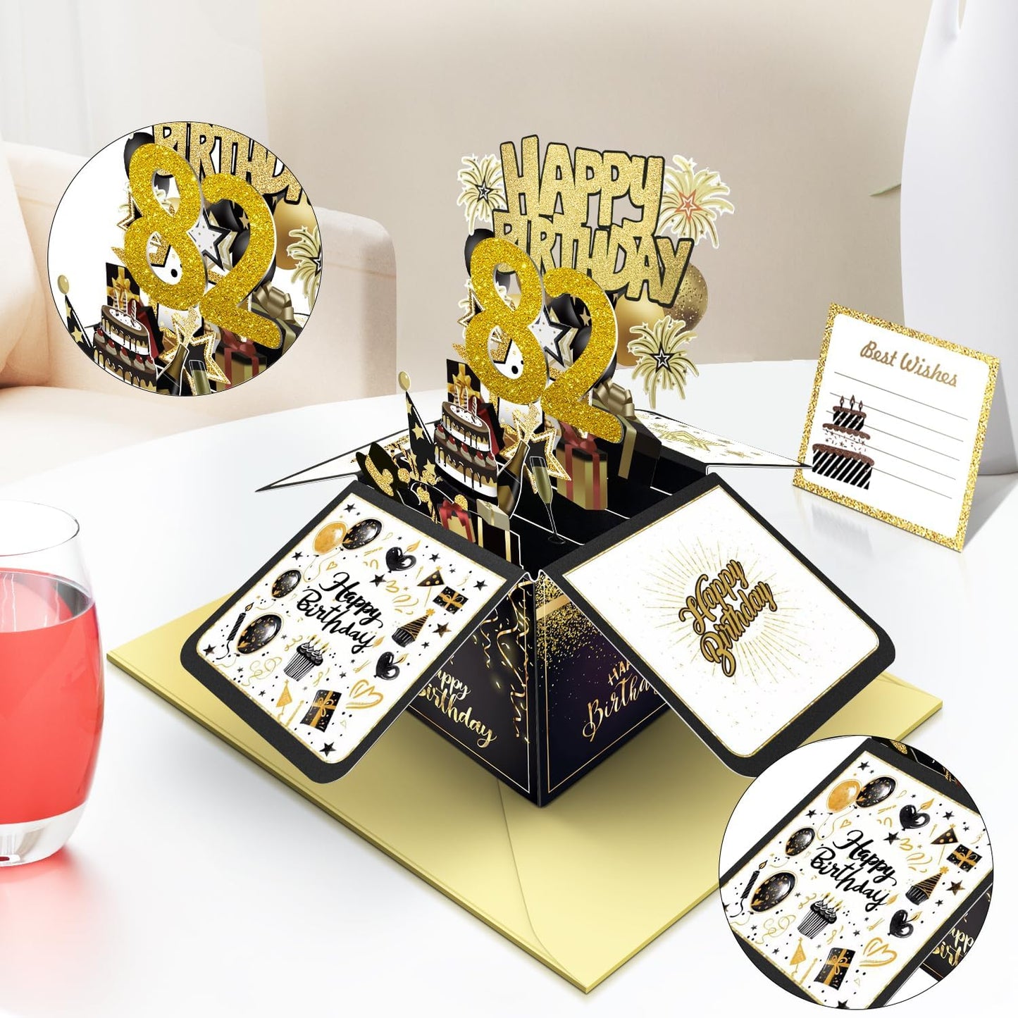 70th Birthday Card, 70th Birthday Decorations for Women Men, Happy Birthday 3D Cards for 70 Year Old Grandpa Grandma, Birthday Gift Box for Mother Dad