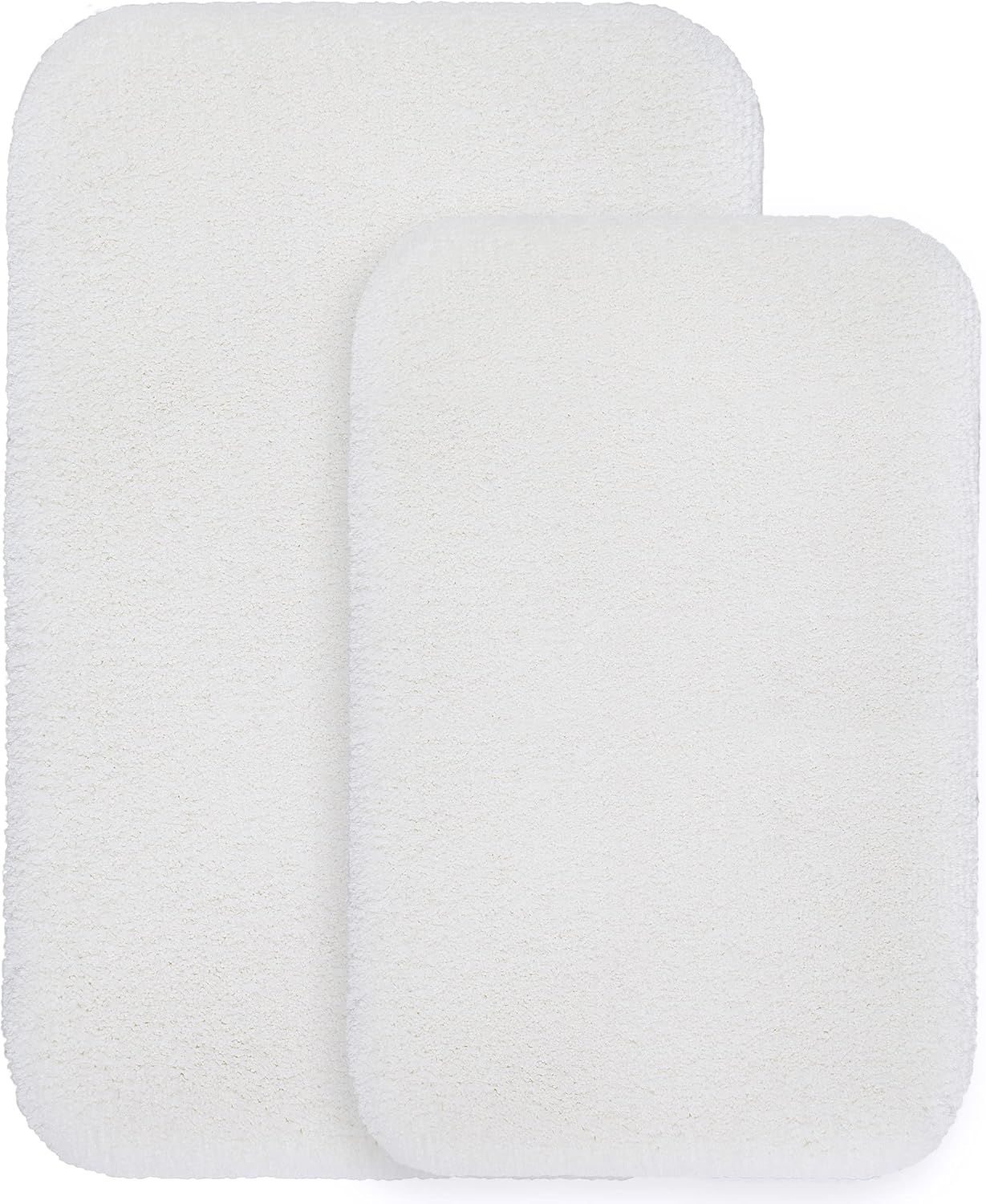 Bathroom Rugs Set 2 Pieces - Bath Rugs Ultra Soft Absorbent Non-Slip Fluffy Thick Microfiber Cozy Bath Mats Set for Tub Shower Bathroom Floors Accessories, 20"x32" & 16"x24" Set of 2 (Beige)