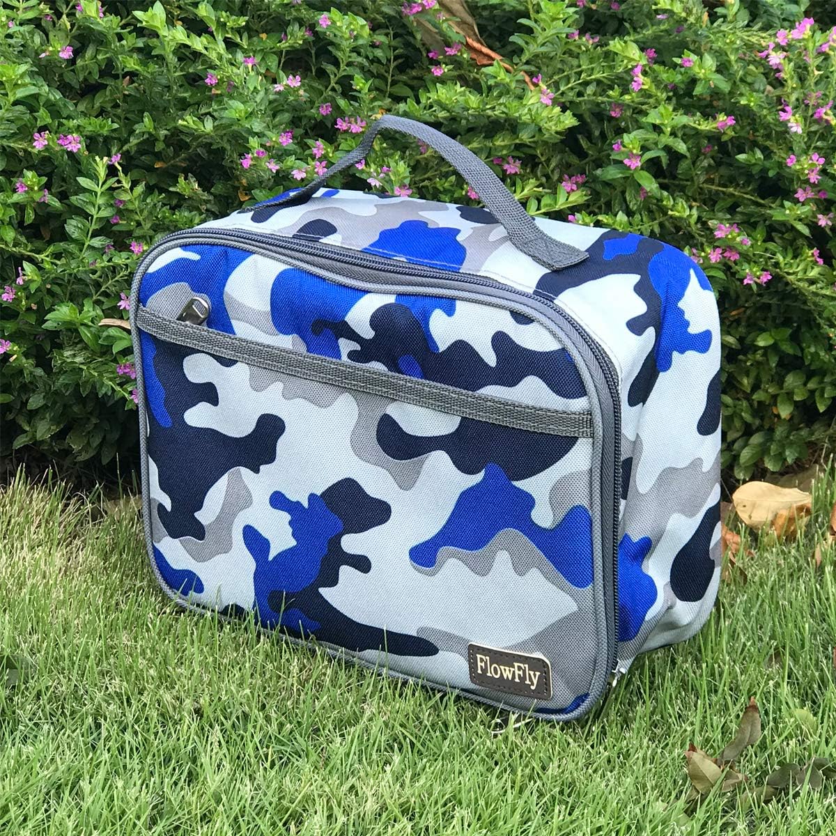 FlowFly Kids Lunch Box Insulated Soft Bag Mini Cooler Back to School Thermal Meal Tote Kit for Girls, Boys, Black