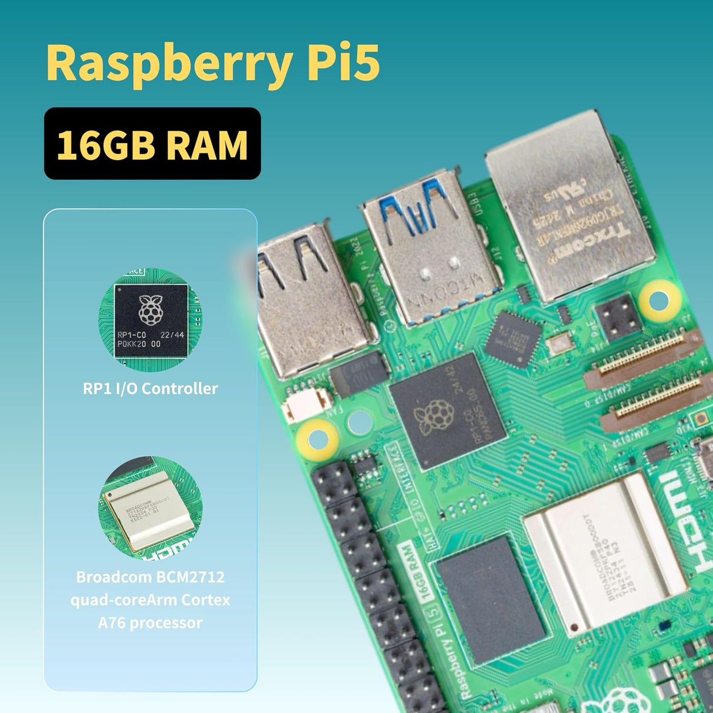 iRasptek Starter Kit for Raspberry Pi 5 RAM 16GB - 256GB Edition of OS-Bookworm Pre-Installed (Aluminum Case)