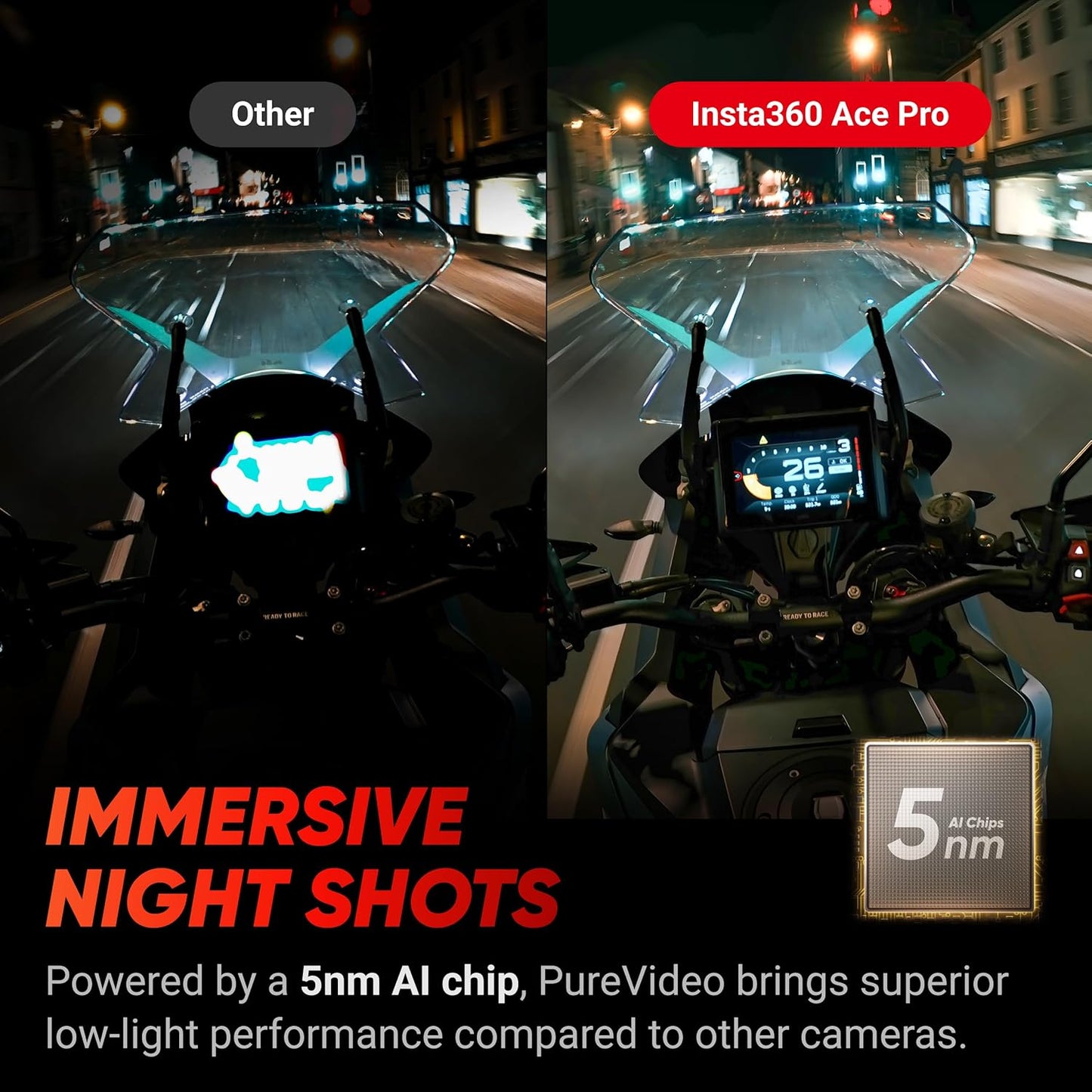 Insta360 Ace Pro - Waterproof Action Camera Co-Engineered with Leica, Flagship 1/1.3" Sensor and AI Noise Reduction for Unbeatable Image Quality, 4K120fps, 2.4" Flip Screen & Advanced AI Features.