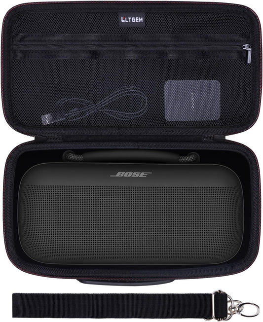 LTGEM Case Compatible with Bose SoundLink Max Portable Bluetooth Speakers with Shoulder Strap, Black(Case Only)