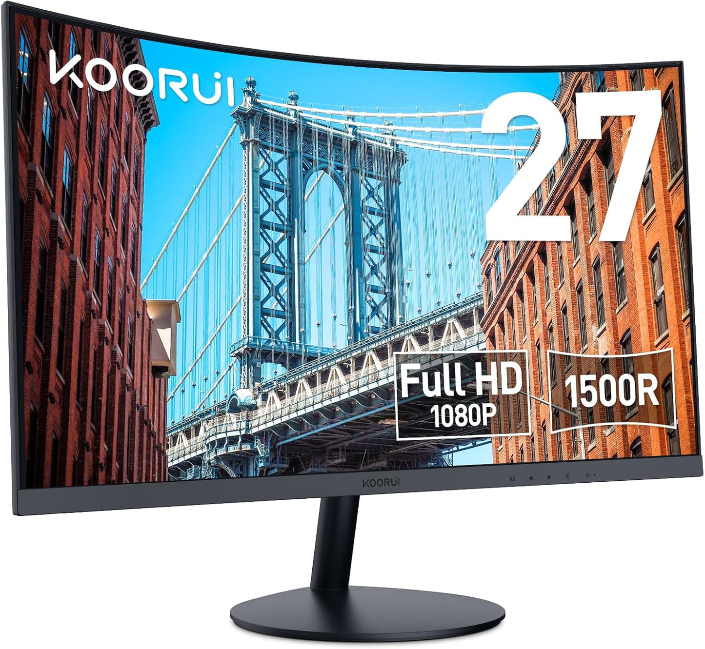 KOORUI 32 inch Curved Gaming Monitor - QHD (2560 x 1440) 2K Display, 170Hz 144Hz Monitors, 1500R Curvature, 1ms, HDR10, Adaptive Sync, Tilt Adjustable, DisplayPort HDMI, Black - 32E6QC