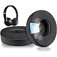 SoloWIT® Ear Pads Cushions Replacement, Earpads for Beats Solo 2 & Solo 3 Wireless On-Ear Headphones with Soft Protein Leather, Stronger Adhesive, Noise Isolation Memory Foam - Black