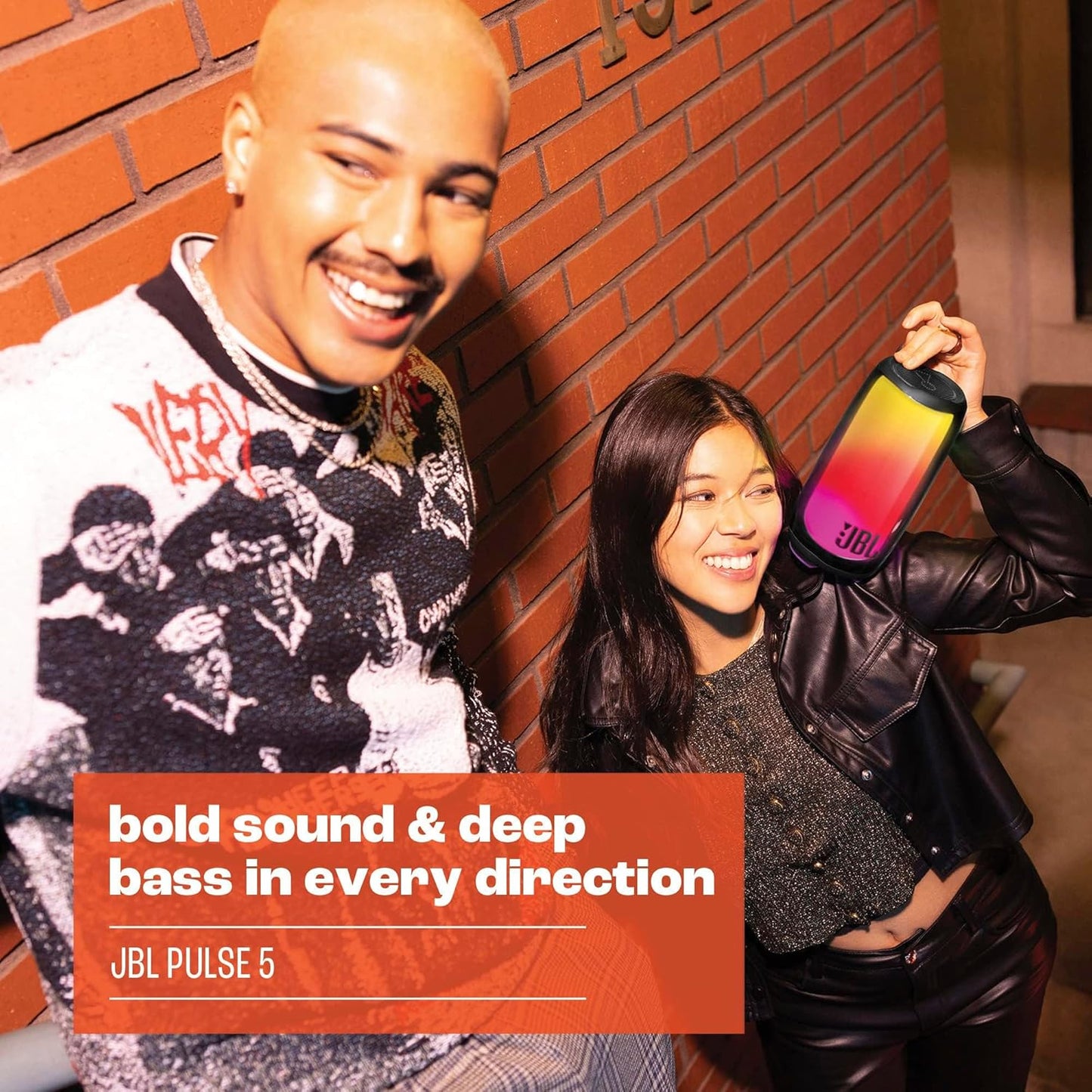 JBL Pulse 4 Portable Waterproof Wireless Bluetooth Speaker with 360 Sound, Light Show and up to 12 Hours of Battery Life - Black
