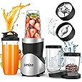 Sangcon 1000W Blender for Smoothies, Blenders for Kitchen with (3) Cups (2) Spout Covers (1) Storage Cap (1) To-Go Cap, Portable Blender for Shakes and Smoothies, Ice Crushing, Frozen Drinks, Spices - PuriLite