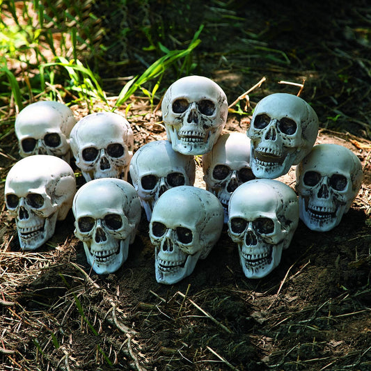 happy deals HALLOWEEN SKELETON SKULLS - 3 PC - 5 INCH with MOVING JAW - PuriLite