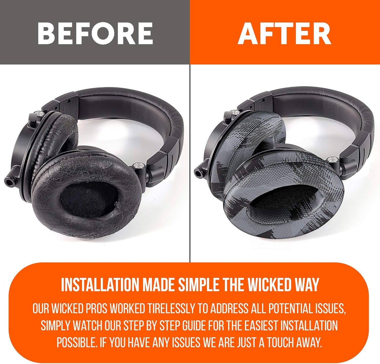 WC PadZ - The Ultimate Upgraded Earpads by Wicked Cushions - Compatible with Audio Technica, HyperX, SteelSeries Arctis & More - Extra Thick - Bigger Opening - Softer Memory Foam | (90s Black)