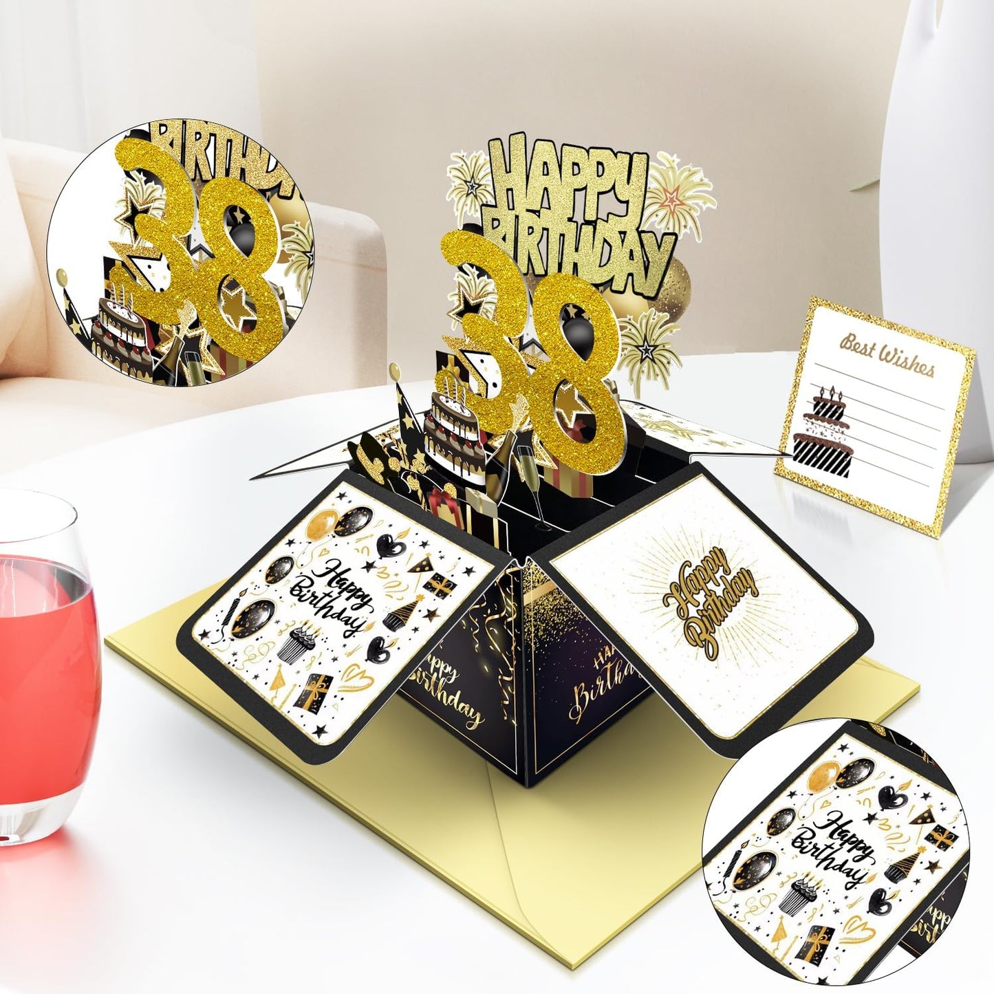 70th Birthday Card, 70th Birthday Decorations for Women Men, Happy Birthday 3D Cards for 70 Year Old Grandpa Grandma, Birthday Gift Box for Mother Dad
