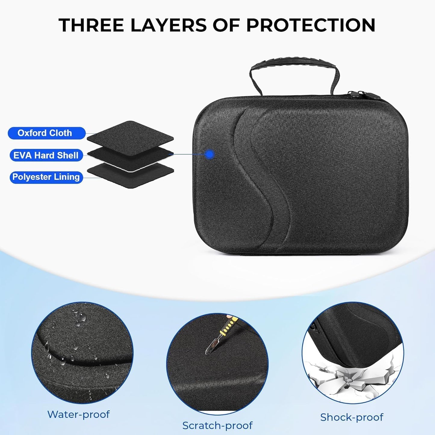 Large Carrying Case for Meta Quest 3S,Hard Travel Case for BOBOVR S3 Pro/Kiwi Design Battery Head Strap,Controllers and Other Accessories,Portable Storage Travel Bag for Oculus Quest 3S/Quest 3(Black)