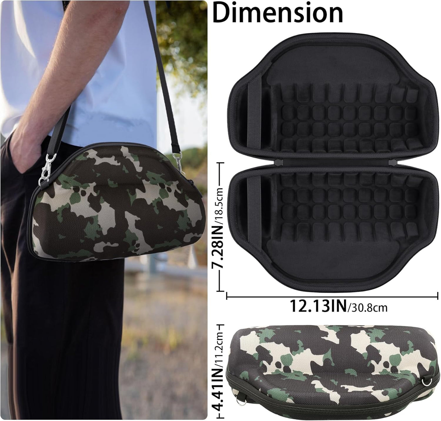 co2CREA Case for JBL Charge 6 Waterproof Portable Bluetooth Speaker, Hard Travel Case with Detachable Shoulder Strap (White Case)