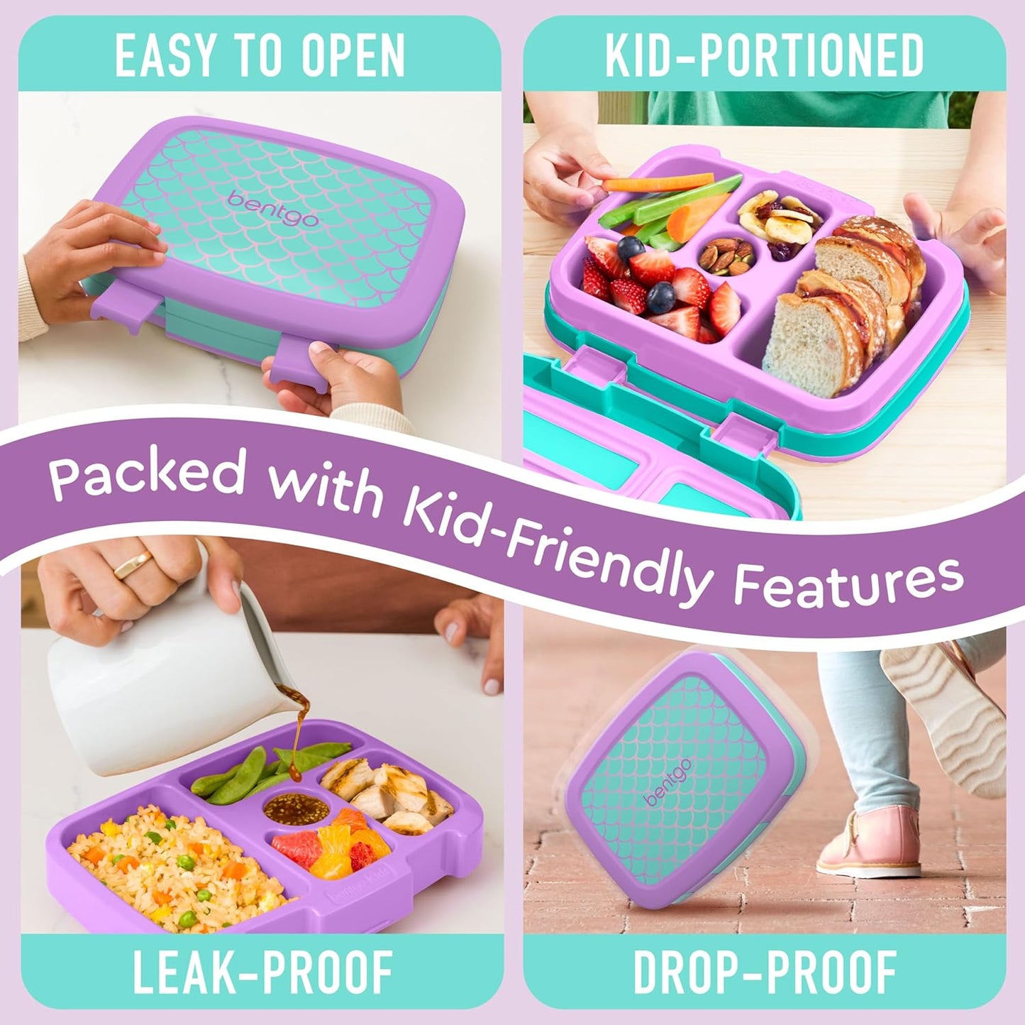 Bentgo Kids Prints Leak-Proof, 5-Compartment Bento-Style Kids Lunch Box - Ideal Portion Sizes for Ages 3 to 7 - BPA-Free, Dishwasher Safe, Food-Safe Materials - 2021 Collection (Llamas)