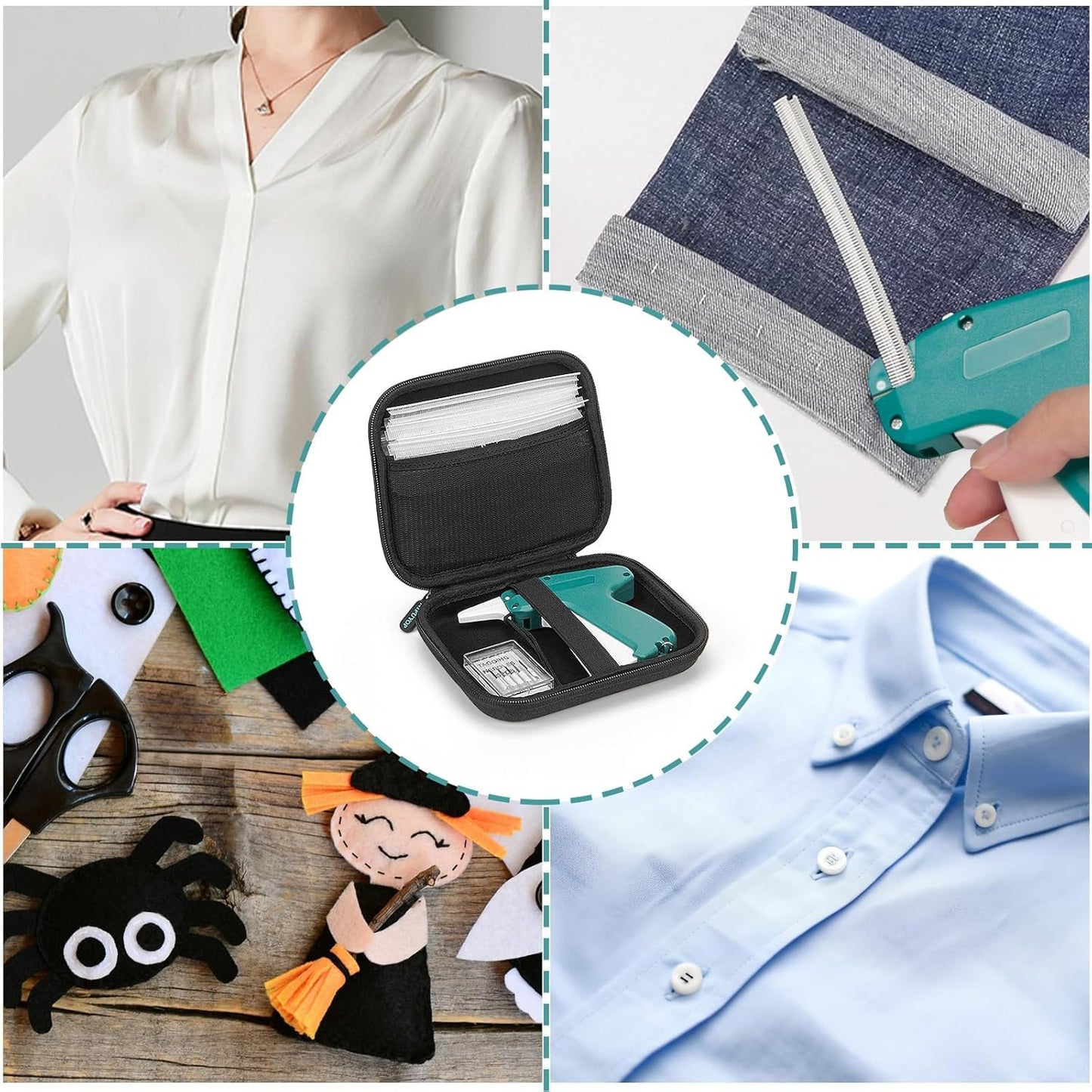 Mini Stitch Gun for Clothes, Mini Clothing Stitcher Gun, Speedy Clothing Fixer Stitchy, Quick Stitch Sewing Gun Kit with 2500 Black & 2500 White Fasteners, 6 Needles and Hard Case - Not Standard Gun