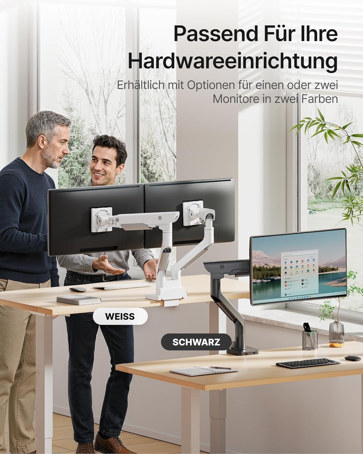 monTEK Premium Aluminum Monitor Arm for 17–57” Ultrawide Screens up to 59 lbs, USB 3.0 Single Desk Mount with Adjustable Gas Spring, Quick-Release Plate, 10-Min Assembly, Clamp/Grommet, VESA 100x100