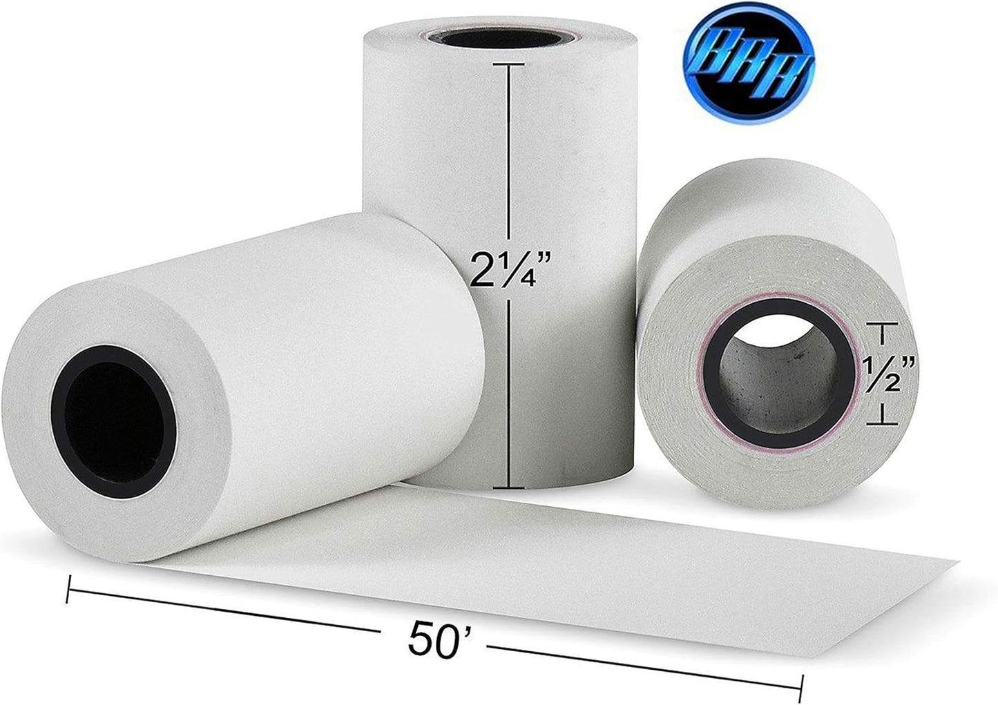 (50 Rolls) 2 1/4 x 50 Thermal Paper Receipt Rolls 2.25 x 50 ft POS Cash Register fits All Credit Card Terminals